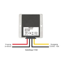 Convertisseur de tension DC-DC 8V-40V vers 12V 10A 120W Régulateur de tension Stabilisateur de tension