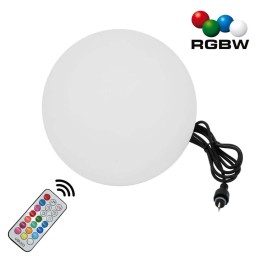 Set of 1 LED globe RGB+WW light chain with waterproof 12VAC power supply and remote control