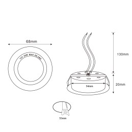 Apparecchio da incasso per mobili in acciaio inox spazzolato 12V G4 Max 20W senza lampadina