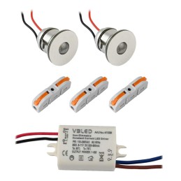 VBLED - LED-Lampe, LED-Treiber, Dimmer online beim Hersteller kaufen|3er-Set 1W VBLED LED Mini Einbauspot"ALDYNE" schwarz - 12VDC - IP65-3000K 60Lumen