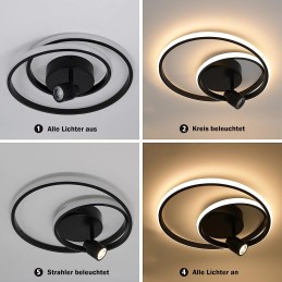 VBLED - LED-Lampe, LED-Treiber, Dimmer online beim Hersteller kaufen|LED-Deckenleuchte Doculus 2-flammig 35W RGB+WW mit IR Fernbedienung Durchmesser 40CM