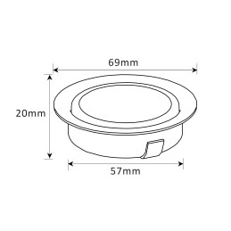 Foco Empotrable para Muebles Redondo - Acero Cepillado - 12V