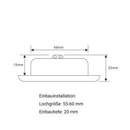 Éclairage LED pour armoires de cuisine, acier inoxydable brossé, 12V, 3,5W, blanc chaud