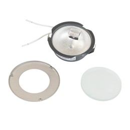 Recessed Furniture Spotlight Round - Brushed Steel - 12V