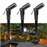 Set de 3W Garden Light Spotlight Noir 3000K 12V Blanc Chaud