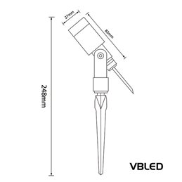 LED Tuinspot "Flavius" 3W 3000K 12V Zilver