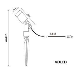 Set de 3 spots de jardin LED "Flavius" 3000K Variateur à 3 niveaux 1W, 2W, 3W