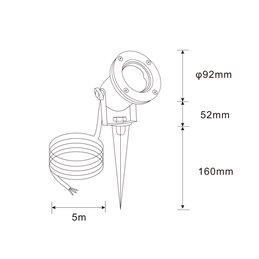 LED tuinspot tuinvijverlicht 230V, roestvrij staal IP68