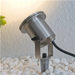 Spot LED pour jardin Lumière pour étang 230V, acier inoxydable IP68 avec ampoule GU10 5W