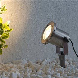 Set of 3 LED garden spotlights Garden pond light 12V, stainless steel IP68 with MR16 bulb 5W