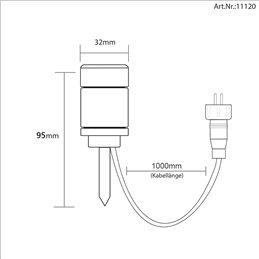 RGB+W Luce da giardino LED 1W 12V AC IP65