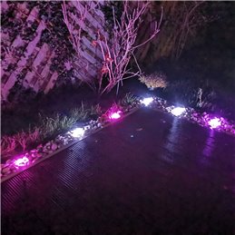 Set di 3 luci da giardino RGB+W LED 1W 12V AC IP65