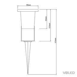 VBLED LED vijverschijnwerper "Stagnum" 12V IP65 aluminium zwart (MR16 LED lamp verwisselbaar)