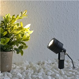 Gartus® RGB+W Faretto da giardino 10W 12V Plug&Play Set di 3 con trasformatore